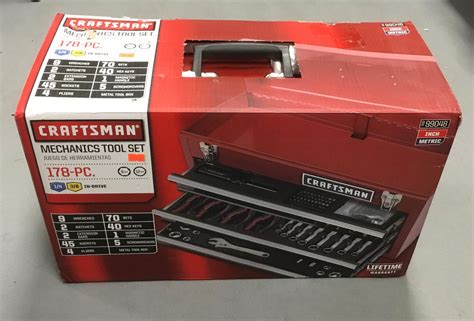 craftsman 178-piece mechanics tool set with metal hand box|Amazon.com: Craftsman 178 Tool Set With Craftsman 3 Drawer .